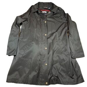 Tommy Hilfiger‎ Lined Trench Coat Men's XL Black RN# 54163 GUC